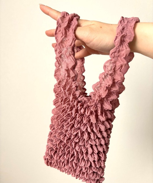 Alite cloth（アリーテクロス）の「コンパクト伸縮カラーエコバッグ（エコバッグ/サブバッグ・レディース・モカ/イエロー/コーラル/グリーン/ピンク/グレー/ブラック・F）」の6枚目の写真