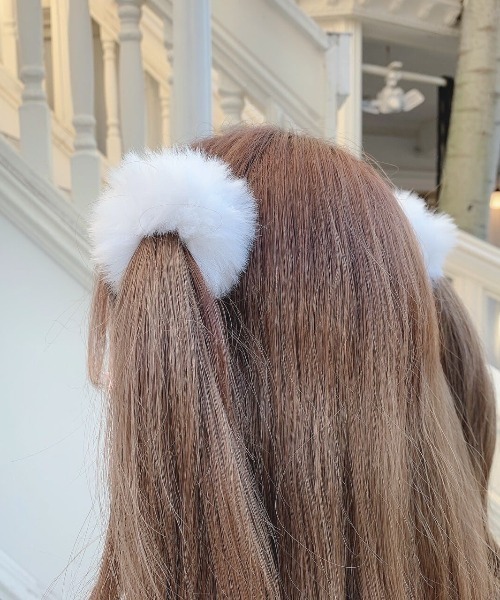 ★acca ファー ヘアゴム シュシュ★未使用★ セール】ファーヘアゴム シュシュ 2点セット(BQ)（ヘアゴム