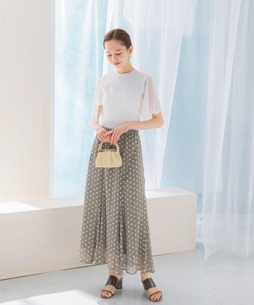 URBAN RESEARCH ROSSO WOMEN(アーバンリサーチ ロッソ)の「ハンカチスリーブリブニット(ニット/セーター・レディース・ブラック/オフホワイト/ブルー系その他・FREE)」の6枚目の写真