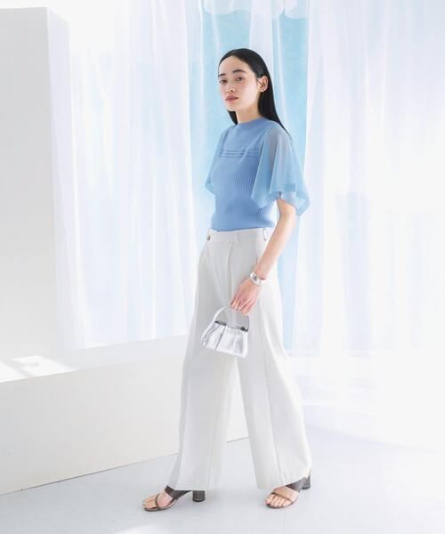URBAN RESEARCH ROSSO WOMEN(アーバンリサーチ ロッソ)の「ハンカチスリーブリブニット(ニット/セーター・レディース・ブラック/オフホワイト/ブルー系その他・FREE)」の12枚目の写真