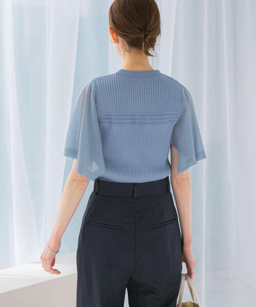 URBAN RESEARCH ROSSO WOMEN(アーバンリサーチ ロッソ)の「ハンカチスリーブリブニット(ニット/セーター・レディース・ブラック/オフホワイト/ブルー系その他・FREE)」の15枚目の写真