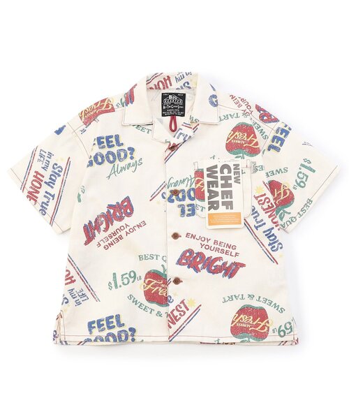 BREEZE（ブリーズ）の「【リンク/ジュニア対応】NEWシェフ半袖シャツ（シャツ/ブラウス・キッズ・オフホワイト/ブラウン/レインボー/ストライプ・80/90/100/110/120/130/140/150/160）」の2枚目の写真