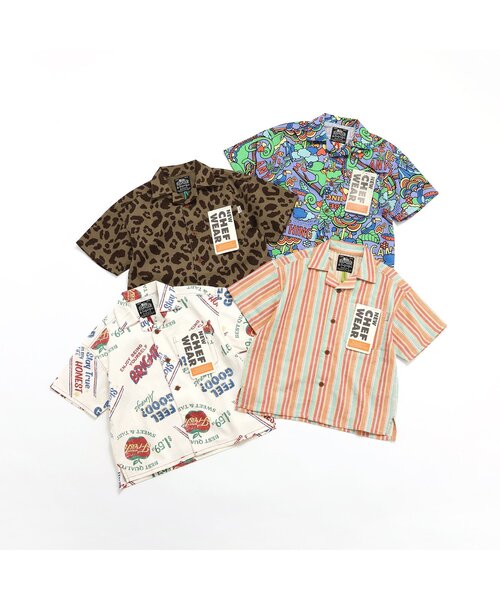 BREEZE（ブリーズ）の「【リンク/ジュニア対応】NEWシェフ半袖シャツ（シャツ/ブラウス・キッズ・オフホワイト/ブラウン/レインボー/ストライプ・80/90/100/110/120/130/140/150/160）」の9枚目の写真