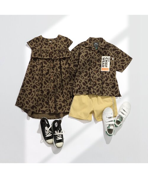 BREEZE（ブリーズ）の「【リンク/ジュニア対応】NEWシェフ半袖シャツ（シャツ/ブラウス・キッズ・オフホワイト/ブラウン/レインボー/ストライプ・80/90/100/110/120/130/140/150/160）」の10枚目の写真