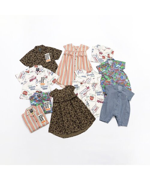 BREEZE（ブリーズ）の「【リンク/ジュニア対応】NEWシェフ半袖シャツ（シャツ/ブラウス・キッズ・オフホワイト/ブラウン/レインボー/ストライプ・80/90/100/110/120/130/140/150/160）」の14枚目の写真