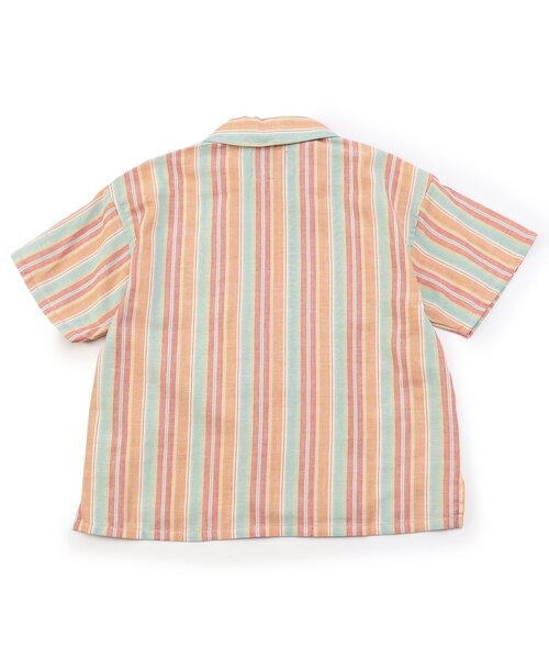 BREEZE（ブリーズ）の「【リンク/ジュニア対応】NEWシェフ半袖シャツ（シャツ/ブラウス・キッズ・オフホワイト/ブラウン/レインボー/ストライプ・80/90/100/110/120/130/140/150/160）」の19枚目の写真