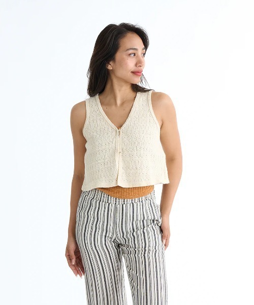 BILLABONG(ビラボン)の「BILLABONG レディース 【TROPICAL HIGHS】 NEEDED KT TNK タンクトップ 【2025年春夏モデル】/ビラボンニットタンクトップ(タンクトップ・レディース・アイボリー・SMALL)」の1枚目の写真