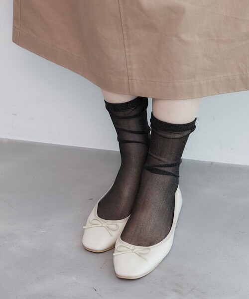 ROPE' PICNIC（ロペピクニック）の「シアーラメソックス（ソックス/靴下・レディース・シルバー/ブラック/ピンク系その他/ホワイト系その他・FREE）」の5枚目の写真