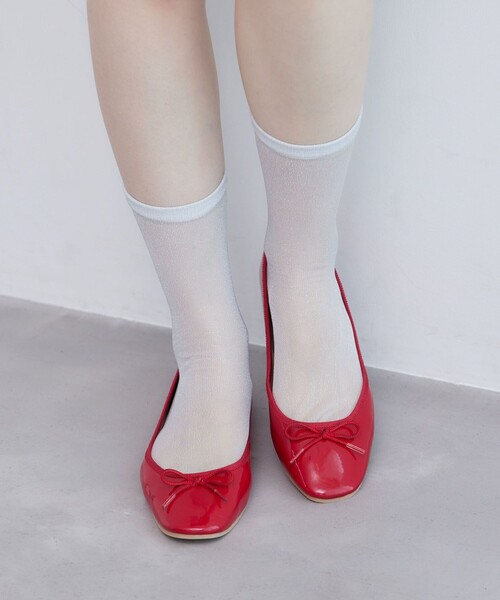 ROPE' PICNIC（ロペピクニック）の「シアーラメソックス（ソックス/靴下・レディース・シルバー/ブラック/ピンク系その他/ホワイト系その他・FREE）」の6枚目の写真