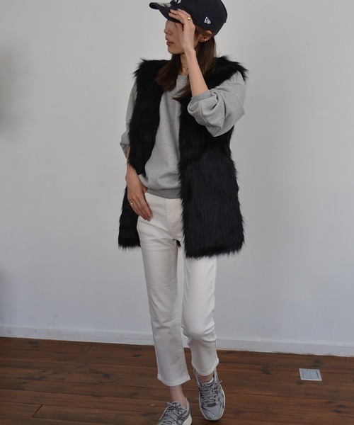 Mela（メラ）の「FAKE FUR VEST（その他アウター・レディース・ブラック/ホワイト/グレー/モカ・S/M/L）」の22枚目の写真