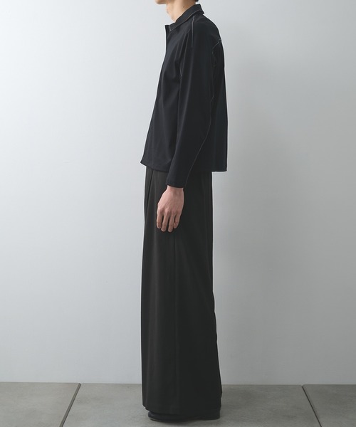STUDIOUS（ステュディオス）の「【STUDIOUS】DRAWCORD POLO SHIRTS（シャツ/ブラウス・メンズ・ライトグレー/ブラック・1/2）」の3枚目の写真