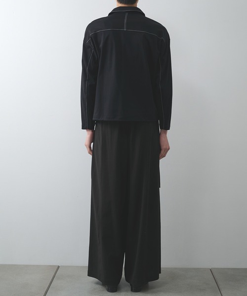 STUDIOUS（ステュディオス）の「【STUDIOUS】DRAWCORD POLO SHIRTS（シャツ/ブラウス・メンズ・ライトグレー/ブラック・1/2）」の4枚目の写真