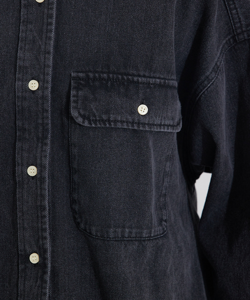 qualite scape(カリテ スケープ)の「ミドルオンスデニムシャツ/オフィスカジュアル/秋服(シャツ/ブラウス・レディース・ブルー/スミクロ・フリー)」の16枚目の写真