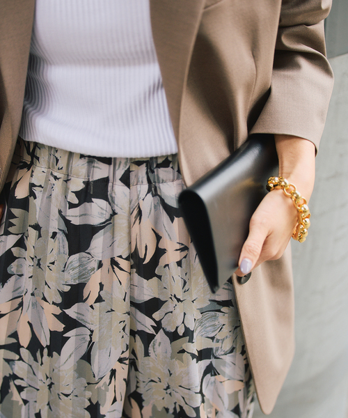 シアーストライプ フラワープリントパンツ シアーストライプフラワープリントパンツ（その他パンツ