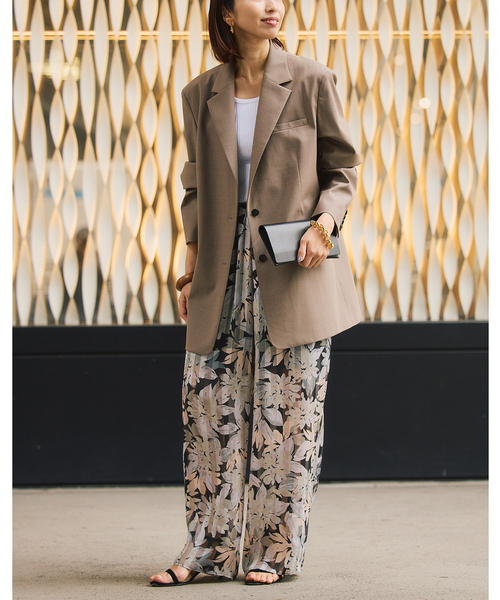 セール】《WEB限定/追加》シアーストライプフラワープリント