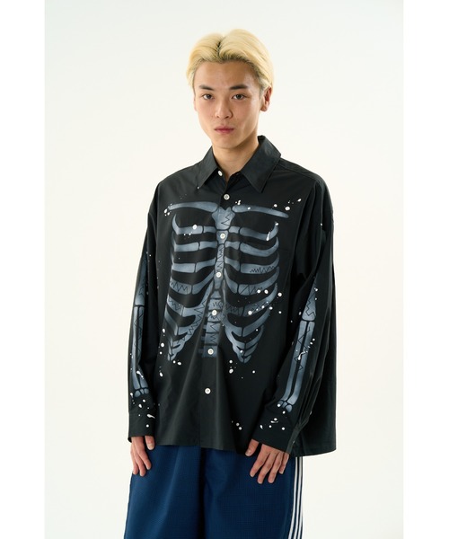 DISCOVERED(ディスカバード)の「BONE AIR BRUSH SHIRTS(シャツ/ブラウス・メンズ・ホワイト・SMALL/LARGE)」の5枚目の写真