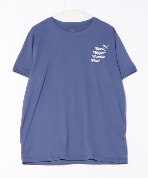 PUMA(プーマ)の「《PUMA》GRAPHICS RUNNING スローガン Tシャツ メ(Tシャツ/カットソー・メンズ・ブルー系その他/ブラック・XXL/L/XL/M)」の1枚目の写真