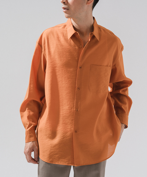 EDIFICE（エディフィス）の「シアー バンブー レギュラーカラーシャツ（シャツ/ブラウス・メンズ・グレー/サックスブルー/ネイビー/ベージュ/オレンジ・LARGE/MEDIUM/SMALL）」の5枚目の写真