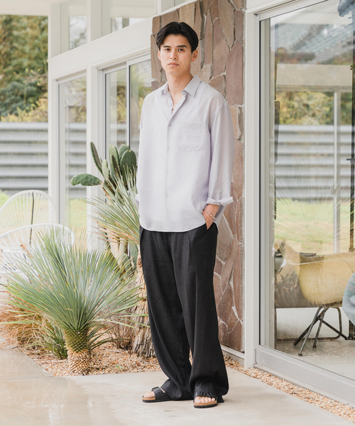 EDIFICE（エディフィス）の「シアー バンブー レギュラーカラーシャツ（シャツ/ブラウス・メンズ・グレー/サックスブルー/ネイビー/ベージュ/オレンジ・LARGE/MEDIUM/SMALL）」の6枚目の写真