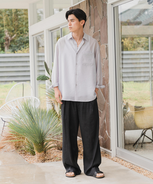 EDIFICE（エディフィス）の「シアー バンブー レギュラーカラーシャツ（シャツ/ブラウス・メンズ・グレー/サックスブルー/ネイビー/ベージュ/オレンジ・LARGE/MEDIUM/SMALL）」の7枚目の写真