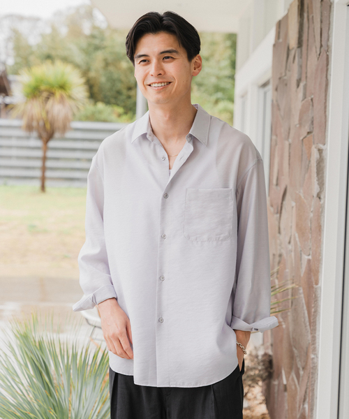 EDIFICE（エディフィス）の「シアー バンブー レギュラーカラーシャツ（シャツ/ブラウス・メンズ・グレー/サックスブルー/ネイビー/ベージュ/オレンジ・LARGE/MEDIUM/SMALL）」の8枚目の写真