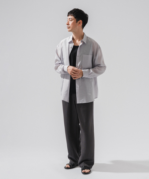 EDIFICE（エディフィス）の「シアー バンブー レギュラーカラーシャツ（シャツ/ブラウス・メンズ・グレー/サックスブルー/ネイビー/ベージュ/オレンジ・LARGE/MEDIUM/SMALL）」の13枚目の写真