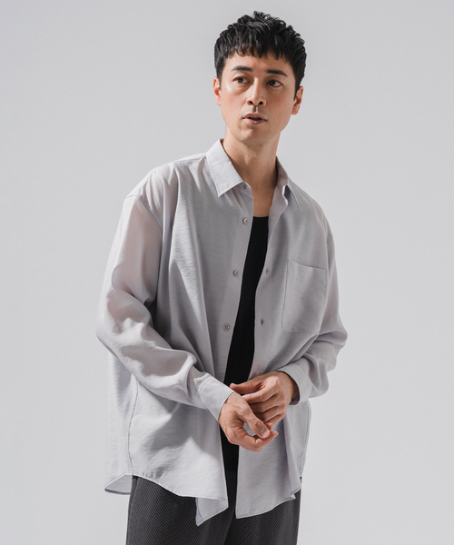 EDIFICE（エディフィス）の「シアー バンブー レギュラーカラーシャツ（シャツ/ブラウス・メンズ・グレー/サックスブルー/ネイビー/ベージュ/オレンジ・LARGE/MEDIUM/SMALL）」の15枚目の写真