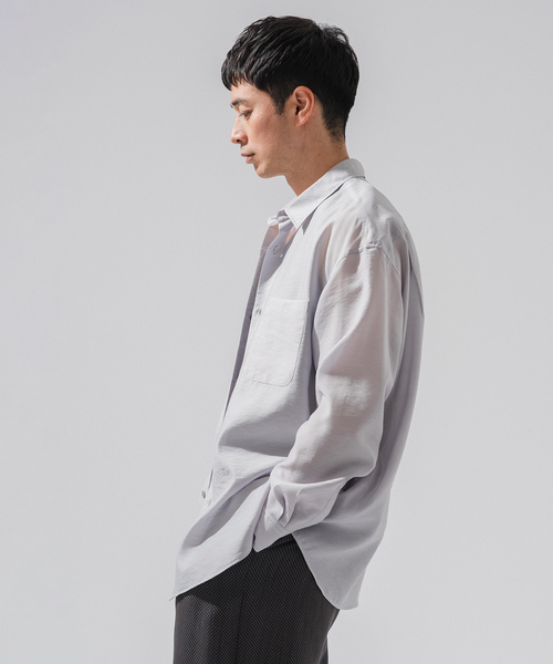 EDIFICE（エディフィス）の「シアー バンブー レギュラーカラーシャツ（シャツ/ブラウス・メンズ・グレー/サックスブルー/ネイビー/ベージュ/オレンジ・LARGE/MEDIUM/SMALL）」の16枚目の写真