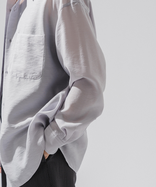 EDIFICE（エディフィス）の「シアー バンブー レギュラーカラーシャツ（シャツ/ブラウス・メンズ・グレー/サックスブルー/ネイビー/ベージュ/オレンジ・LARGE/MEDIUM/SMALL）」の17枚目の写真