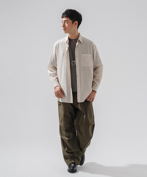 EDIFICE（エディフィス）の「シアー バンブー レギュラーカラーシャツ（シャツ/ブラウス・メンズ・グレー/サックスブルー/ネイビー/ベージュ/オレンジ・LARGE/MEDIUM/SMALL）」の19枚目の写真