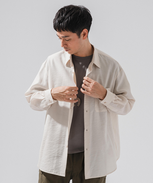 EDIFICE（エディフィス）の「シアー バンブー レギュラーカラーシャツ（シャツ/ブラウス・メンズ・グレー/サックスブルー/ネイビー/ベージュ/オレンジ・LARGE/MEDIUM/SMALL）」の21枚目の写真