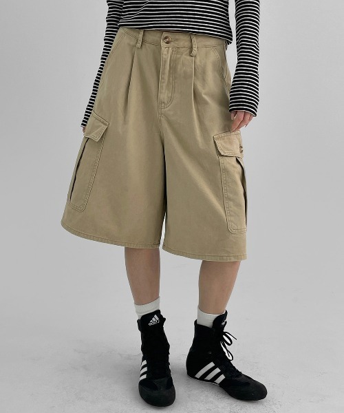 BLACKUP（ブラックアップ）の「[MADE] ダービーターウォッシュカーゴバミューダパンツ（その他パンツ・レディース・ブラウン/ベージュ・MEDIUM/LARGE/SMALL）」の17枚目の写真