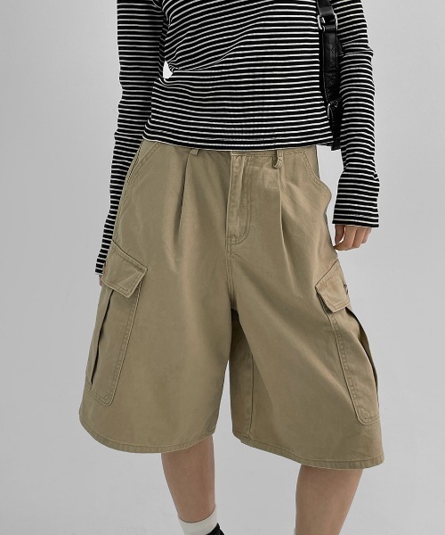 BLACKUP（ブラックアップ）の「[MADE] ダービーターウォッシュカーゴバミューダパンツ（その他パンツ・レディース・ブラウン/ベージュ・MEDIUM/LARGE/SMALL）」の14枚目の写真