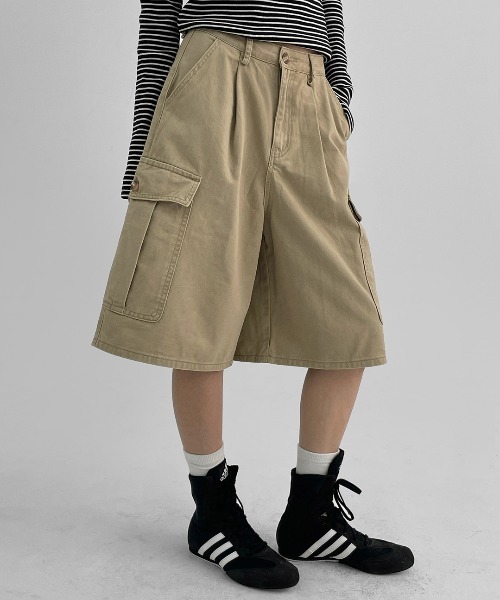 BLACKUP（ブラックアップ）の「[MADE] ダービーターウォッシュカーゴバミューダパンツ（その他パンツ・レディース・ブラウン/ベージュ・MEDIUM/LARGE/SMALL）」の16枚目の写真