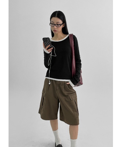 BLACKUP（ブラックアップ）の「[MADE] ダービーターウォッシュカーゴバミューダパンツ（その他パンツ・レディース・ブラウン/ベージュ・MEDIUM/LARGE/SMALL）」の8枚目の写真