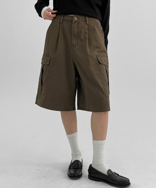 BLACKUP（ブラックアップ）の「[MADE] ダービーターウォッシュカーゴバミューダパンツ（その他パンツ・レディース・ブラウン/ベージュ・MEDIUM/LARGE/SMALL）」の4枚目の写真