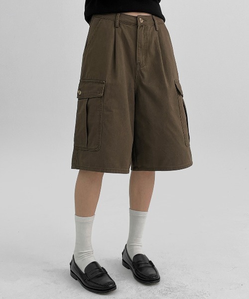 BLACKUP（ブラックアップ）の「[MADE] ダービーターウォッシュカーゴバミューダパンツ（その他パンツ・レディース・ブラウン/ベージュ・MEDIUM/LARGE/SMALL）」の6枚目の写真