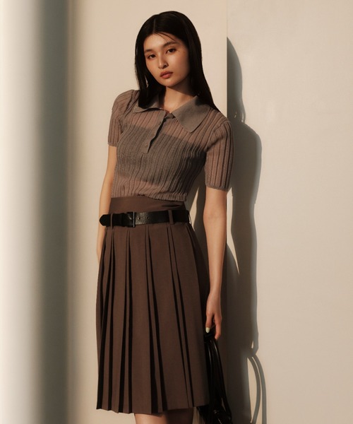 美品FRAY I.D（フレイ アイディー） シルクブレンドシアーリブニットポロ FRAY I.D｜シルクブレンドシアーリブニットポロ | Rakuten