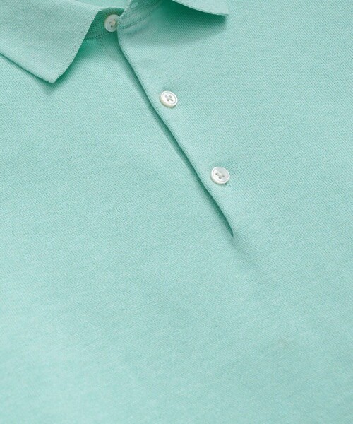 BROOKS BROTHERS(ブルックスブラザーズ)の「スーピマコットン ショートスリーブ ポロセーター(ポロシャツ・メンズ・アクア/グレー・MEDIUM/SMALL/LARGE)」の4枚目の写真