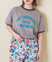 30/-天竺片染リンガーTシャツ