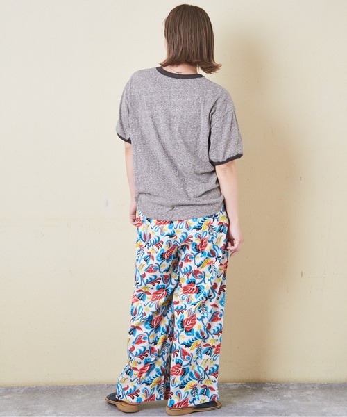 CUBE SUGAR(キューブシュガー)の「30/-天竺片染リンガーTシャツ(Tシャツ/カットソー・レディース・グリーン/ネイビー/ホワイト/チャコールグレー/レッド/マルチ・M)」の10枚目の写真