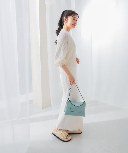 URBAN RESEARCH ROSSO WOMEN（アーバンリサーチ　ロッソ）の「柄編みフリンジカーディガン（カーディガン/ボレロ・レディース・オフホワイト/ネイビー/ライトブルー・FREE）」の9枚目の写真