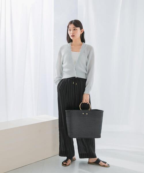 URBAN RESEARCH ROSSO WOMEN（アーバンリサーチ　ロッソ）の「柄編みフリンジカーディガン（カーディガン/ボレロ・レディース・オフホワイト/ネイビー/ライトブルー・FREE）」の14枚目の写真