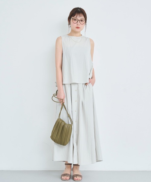 attiree（アティレー）の「ノースリーブブラウス＆スカートSET（ワンピース・レディース・ライトグレー/ブラック/グレー/ベージュ・MEDIUM）」の14枚目の写真