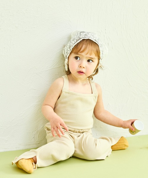 sea and shells by pairmanon（シーアンドシェルズバイペアマノン）の「【sea and shells by pairmanon】メロー リブ ストレッチ ワイドパンツ（その他ベビーウェア・キッズ・アイボリー/グリーン/ブラウン・110/100/90/80）」の9枚目の写真