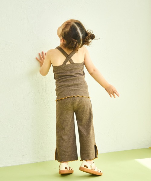 sea and shells by pairmanon（シーアンドシェルズバイペアマノン）の「【sea and shells by pairmanon】メロー リブ ストレッチ ワイドパンツ（その他ベビーウェア・キッズ・アイボリー/グリーン/ブラウン・110/100/90/80）」の14枚目の写真