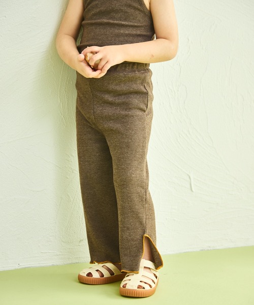 sea and shells by pairmanon（シーアンドシェルズバイペアマノン）の「【sea and shells by pairmanon】メロー リブ ストレッチ ワイドパンツ（その他ベビーウェア・キッズ・アイボリー/グリーン/ブラウン・110/100/90/80）」の15枚目の写真