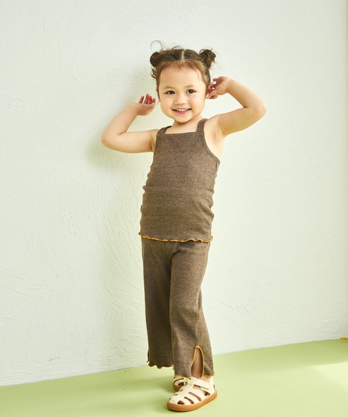 sea and shells by pairmanon（シーアンドシェルズバイペアマノン）の「【sea and shells by pairmanon】メロー リブ ストレッチ ワイドパンツ（その他ベビーウェア・キッズ・アイボリー/グリーン/ブラウン・110/100/90/80）」の16枚目の写真