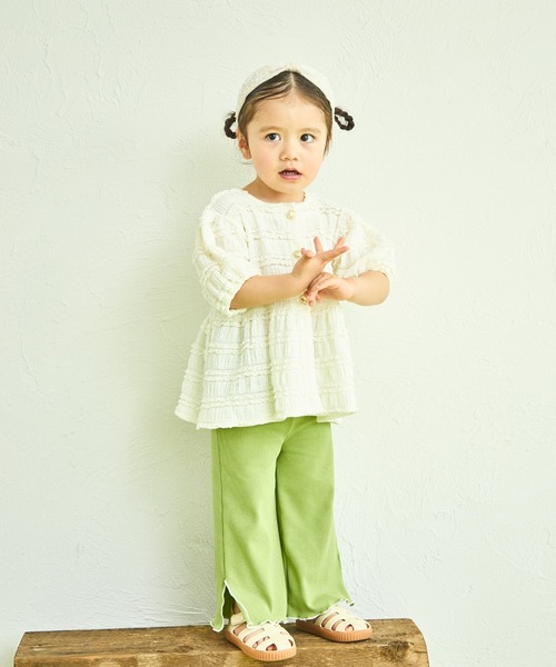 sea and shells by pairmanon（シーアンドシェルズバイペアマノン）の「【sea and shells by pairmanon】メロー リブ ストレッチ ワイドパンツ（その他ベビーウェア・キッズ・アイボリー/グリーン/ブラウン・110/100/90/80）」の21枚目の写真