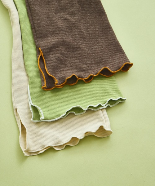 sea and shells by pairmanon（シーアンドシェルズバイペアマノン）の「【sea and shells by pairmanon】メロー リブ ストレッチ ワイドパンツ（その他ベビーウェア・キッズ・アイボリー/グリーン/ブラウン・110/100/90/80）」の5枚目の写真